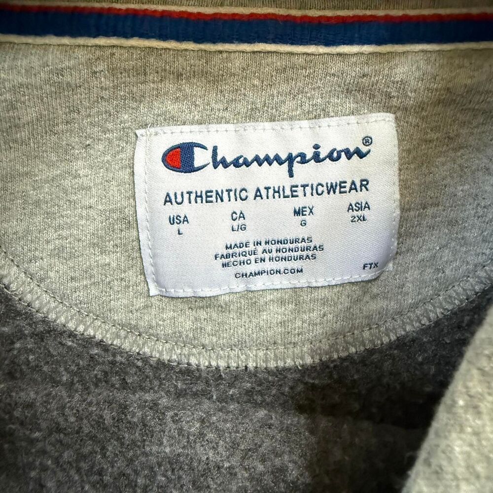 Champion Men's Grey and Black Hoodie - Picture 2 of 3